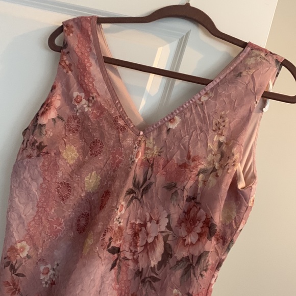 Vintage Vanessa Stevens Pink Floral Dress - Size 10 - Picture 10 of 14